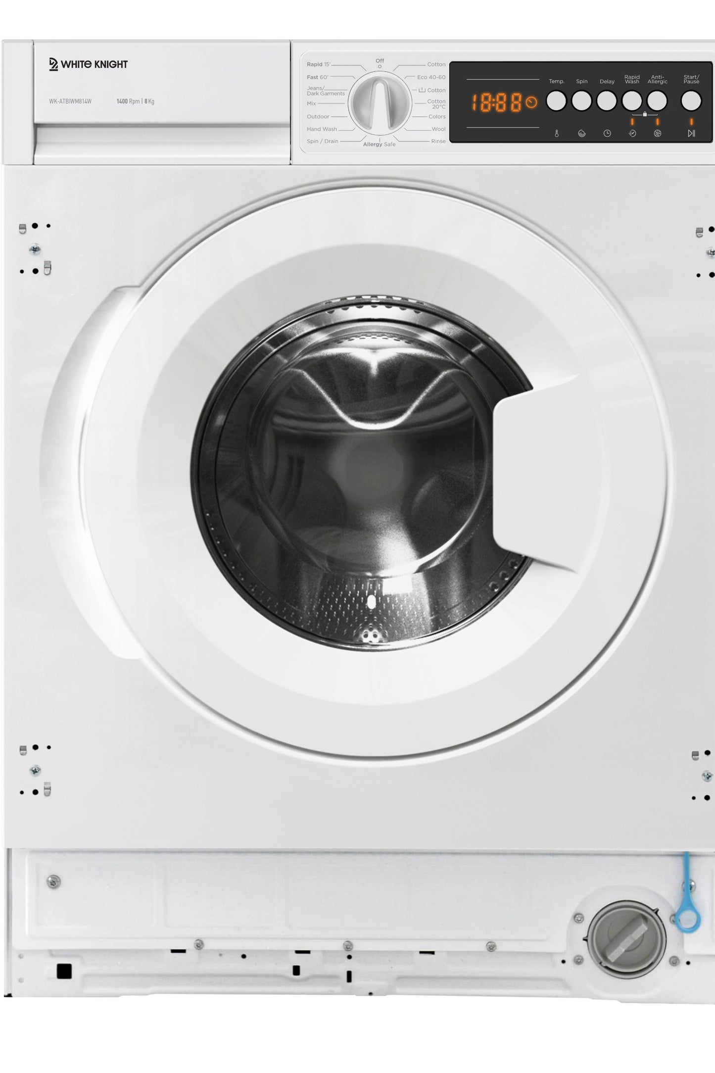 White Knight ATBIWM814W 8KG 1400RPM INTEGRATED WASHING MACHINE