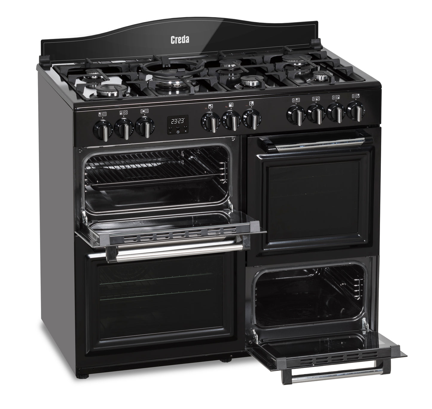 Creda C100RCDFTBL BLACK 100CM DUAL FUEL RANGE COOKER