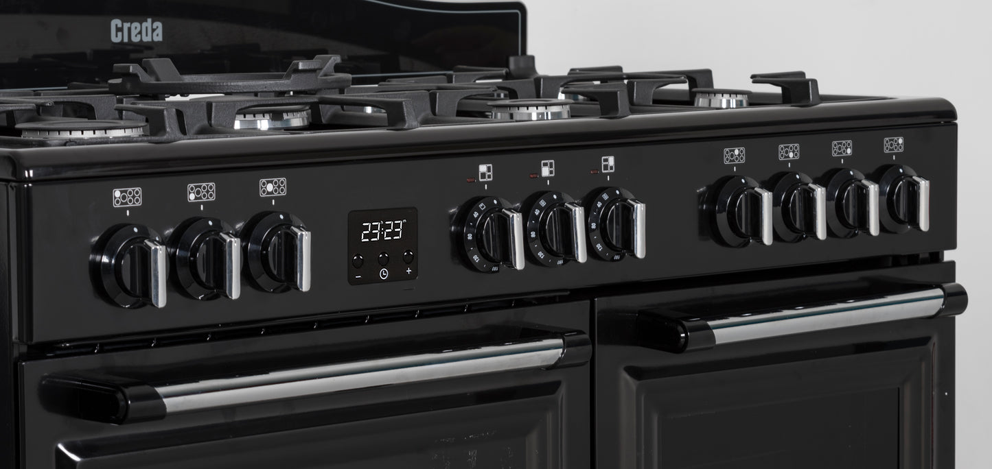 Creda C100RCDFTBL BLACK 100CM DUAL FUEL RANGE COOKER