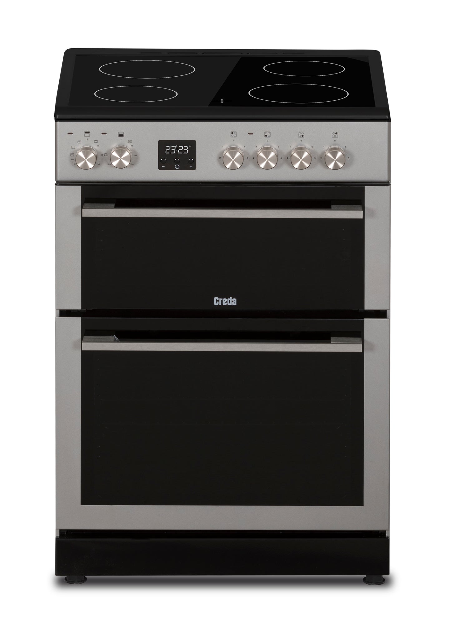 Creda C60CDOS CREDA SILVER 60CM CERAMIC COOKER WITH DOUBLE OVEN