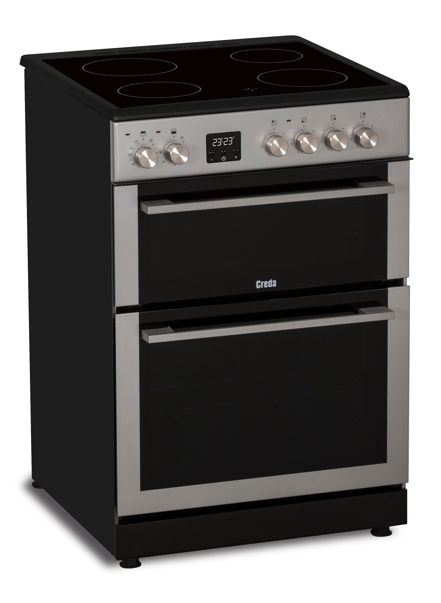 Creda C60CDOS CREDA SILVER 60CM CERAMIC COOKER WITH DOUBLE OVEN