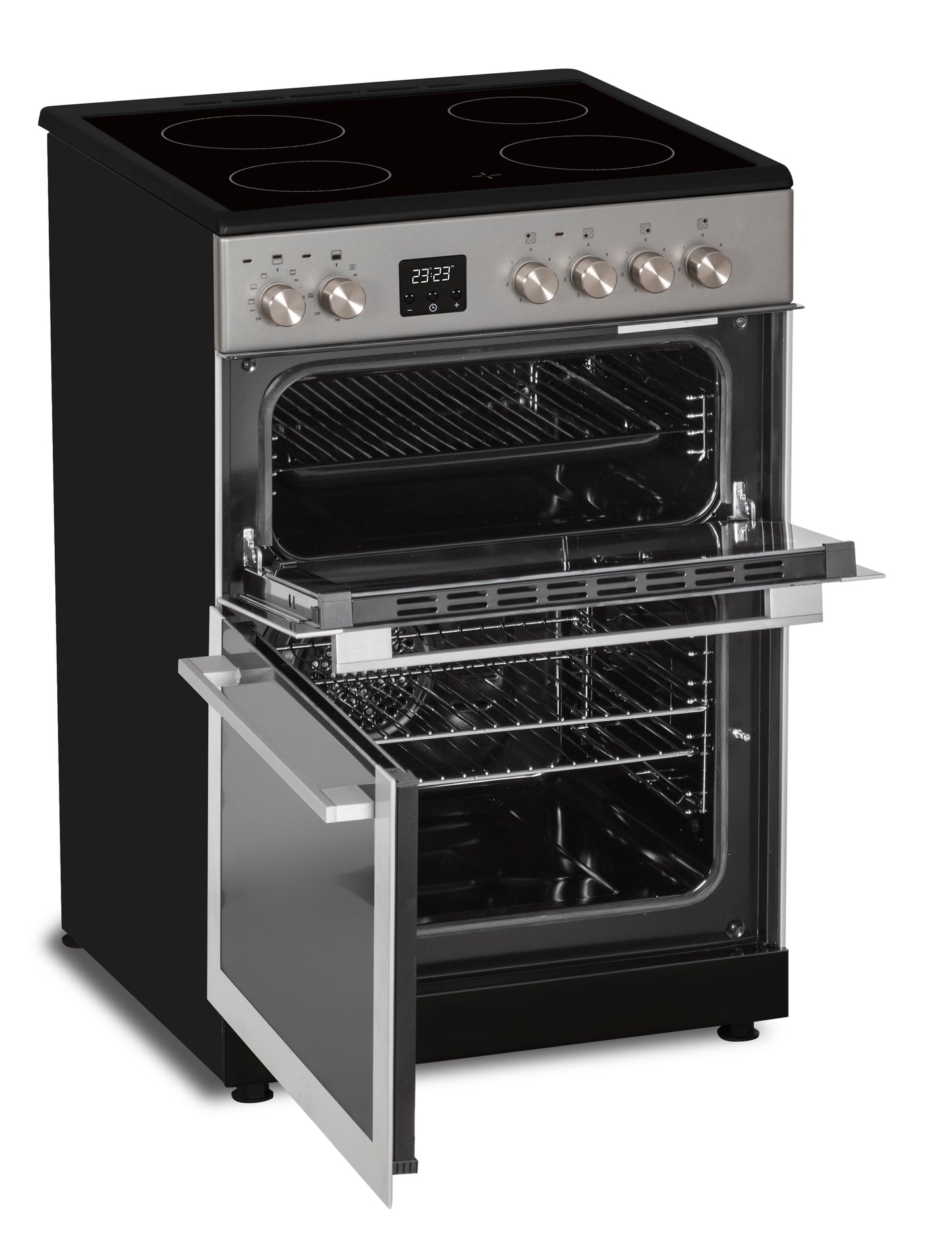 Creda C60CDOS CREDA SILVER 60CM CERAMIC COOKER WITH DOUBLE OVEN