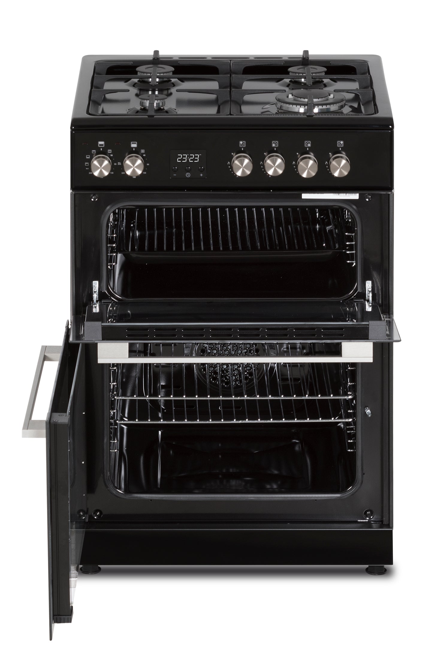 Creda C60DFDOBL 60CM BLACK DUAL FUEL COOKER WITH DOUBLE OVEN