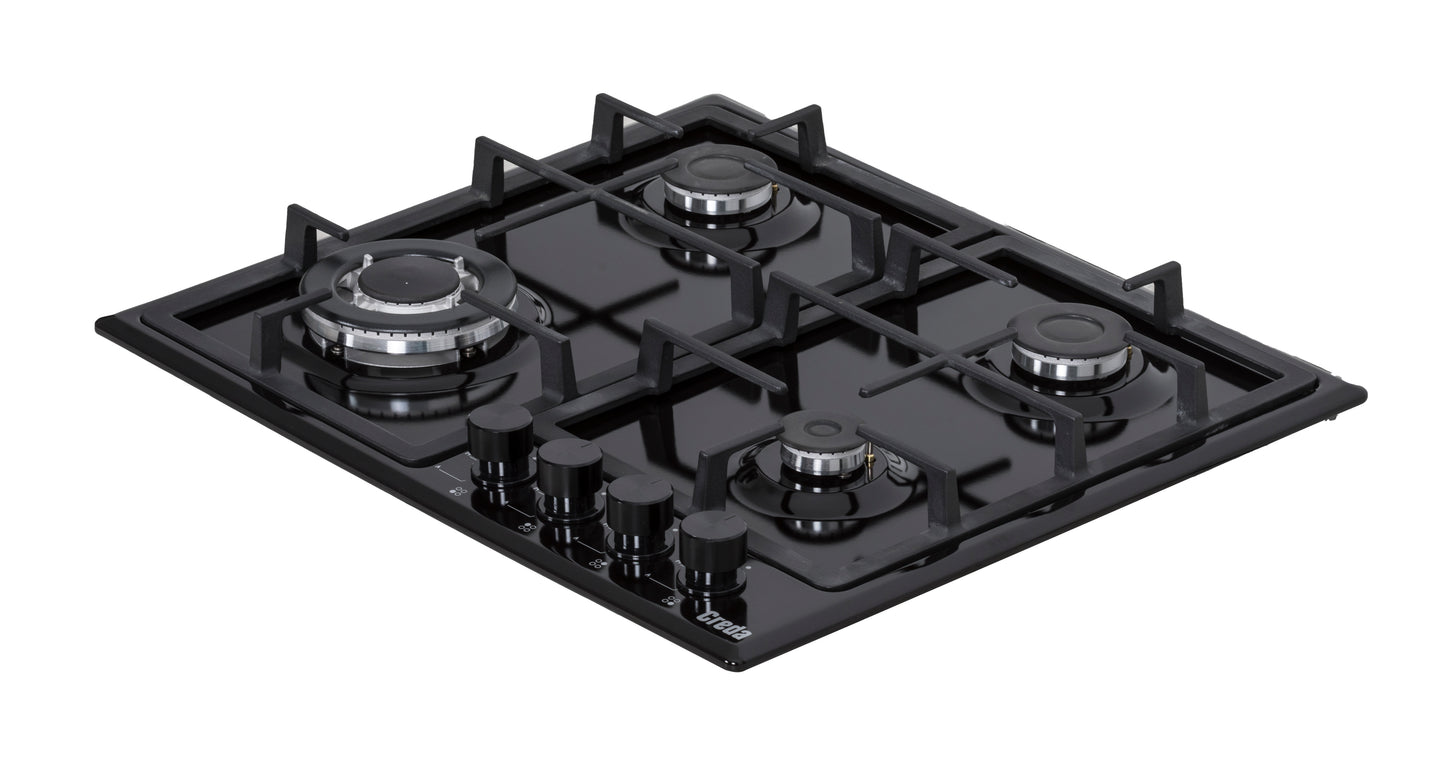 Creda C60GFCWBL BLACK 60CM GAS HOB WITH WOK BURNER