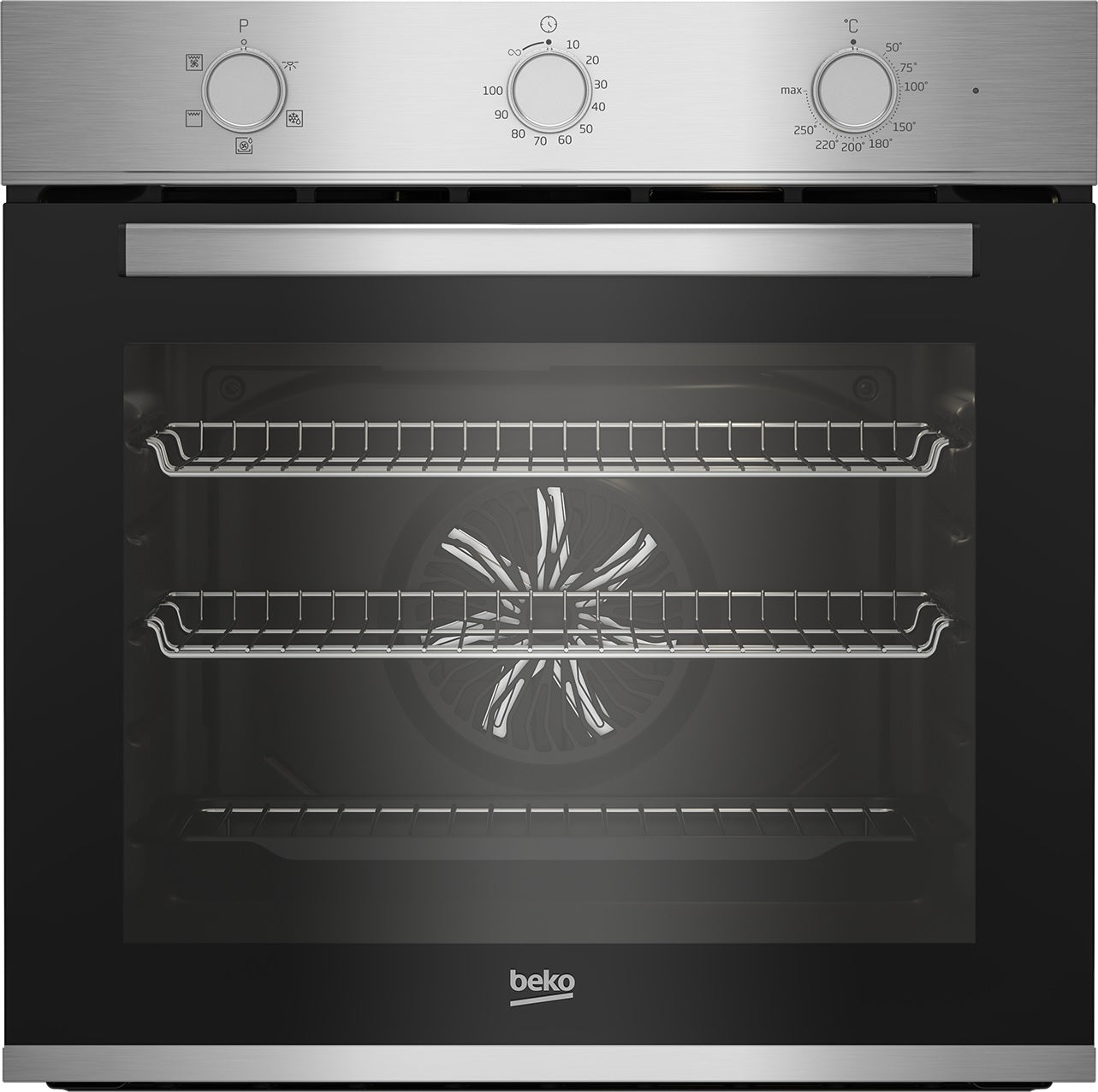 Beko BBIF22100X 60CM AEROPERFECT STAINLESS STEEL SINGLE FAN OVEN WITH MECHANICAL MINUTE MINDER