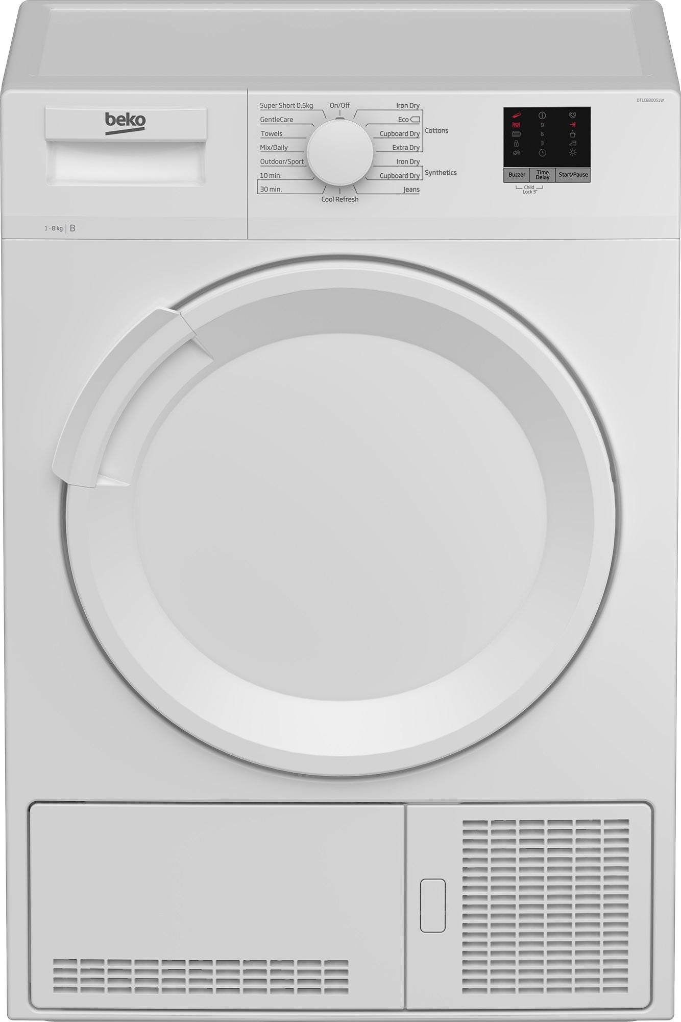 BEKO DTLCE80051W WHITE 8KG CONDENSER TUMBLE DRYER