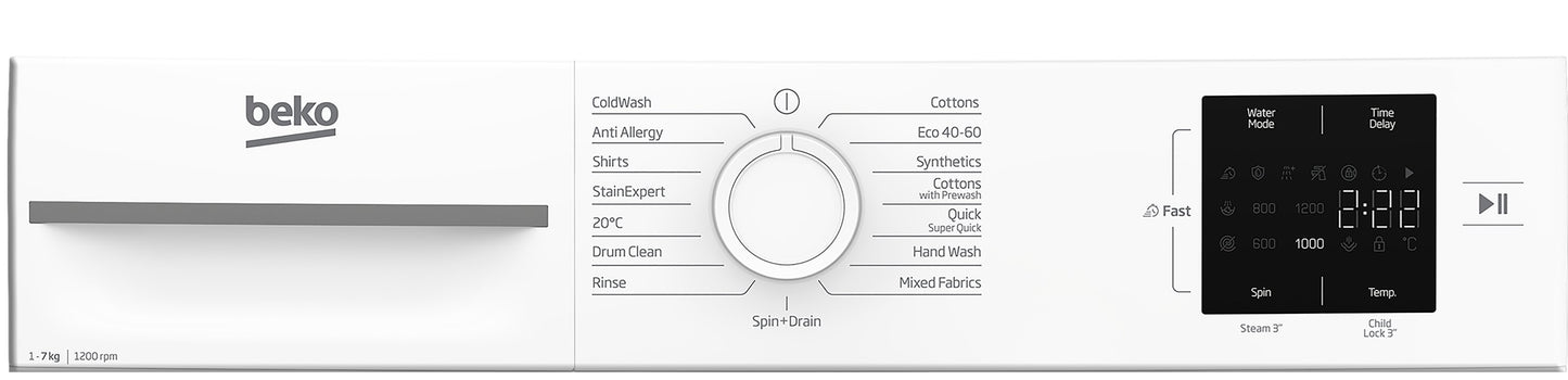 Beko BM1WT3721W BEKO WHITE 7KG 1200RPM WASHING MACHINE