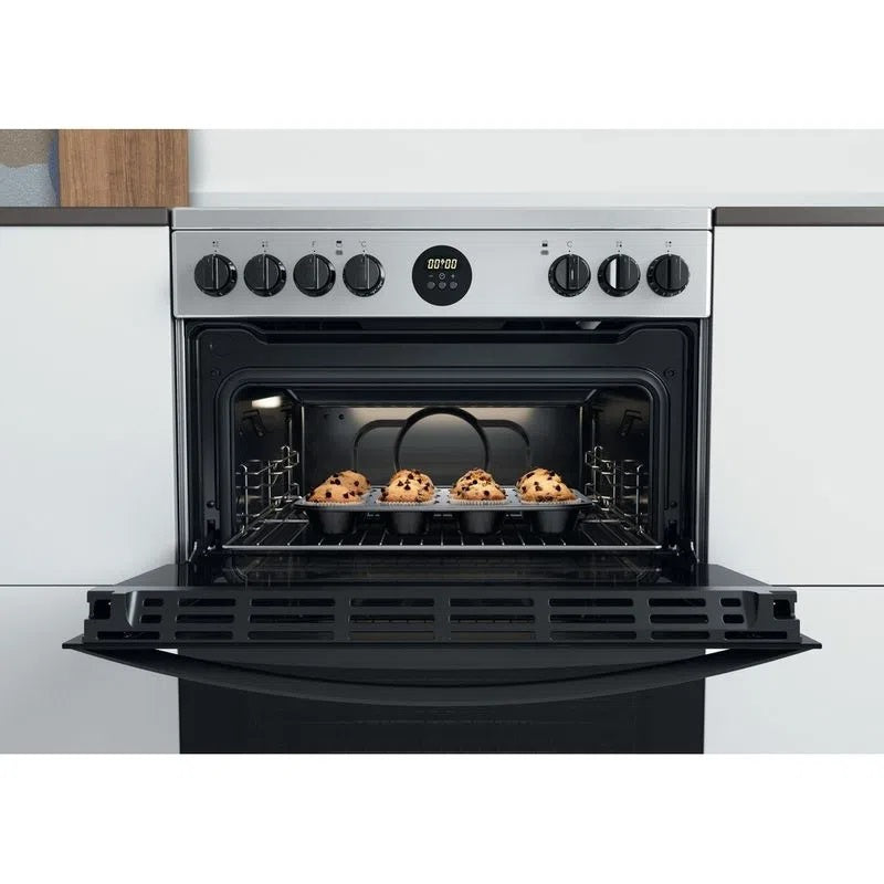 Indesit ID67V9HCX INOX COOKER WITH DOUBLE OVEN AND CERAMIC HOB