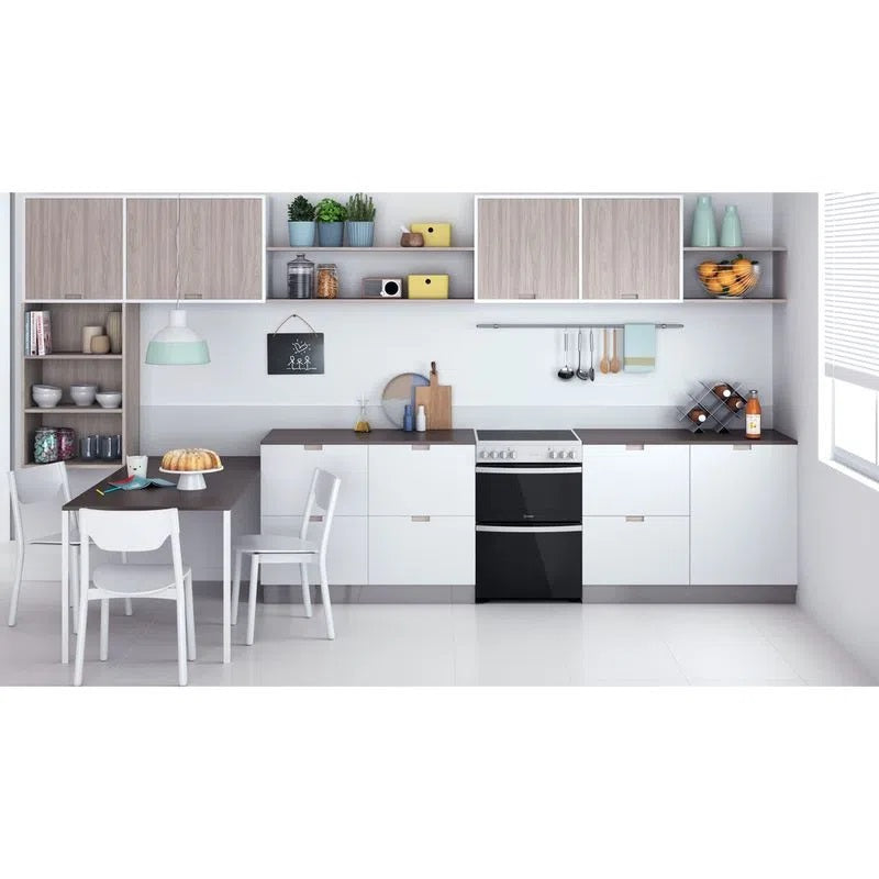 Indesit ID67V9KMW WHITE DOUBLE COOKER WITH CERAMIC HOB