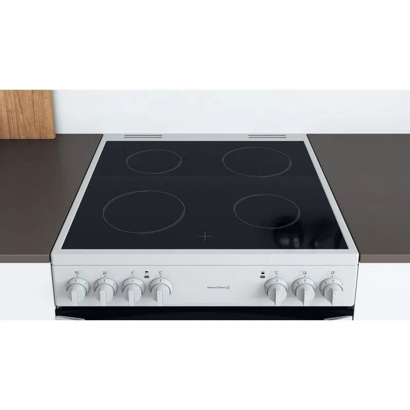 Indesit ID67V9KMW WHITE DOUBLE COOKER WITH CERAMIC HOB