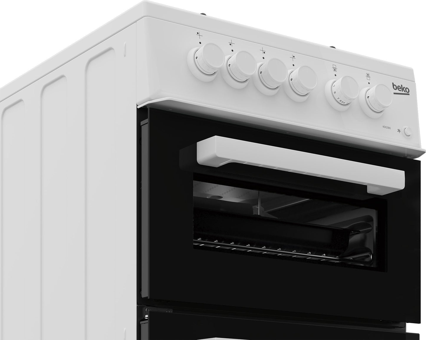 Beko KDG580W WHITE TWIN CAVITY 50CM GAS COOKER