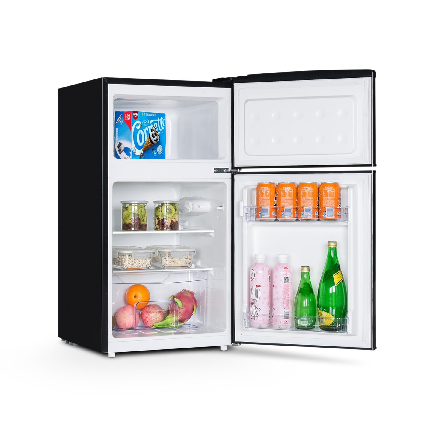 Montpellier MAB2035EK BLACK UNDERCOUNTER RETRO FRIDGE FREEZER
