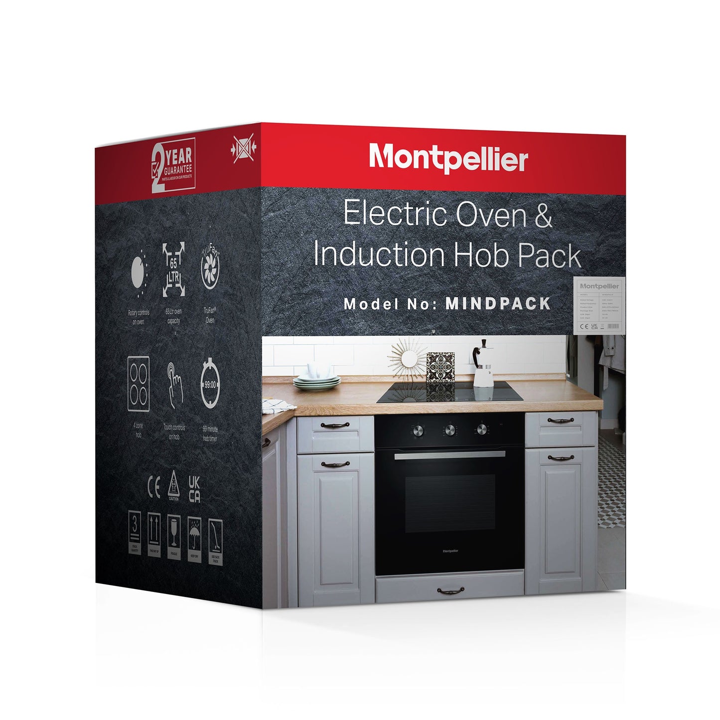 Montpellier MINDPACK BLACK OVEN AND INDUCTION HOB PACK