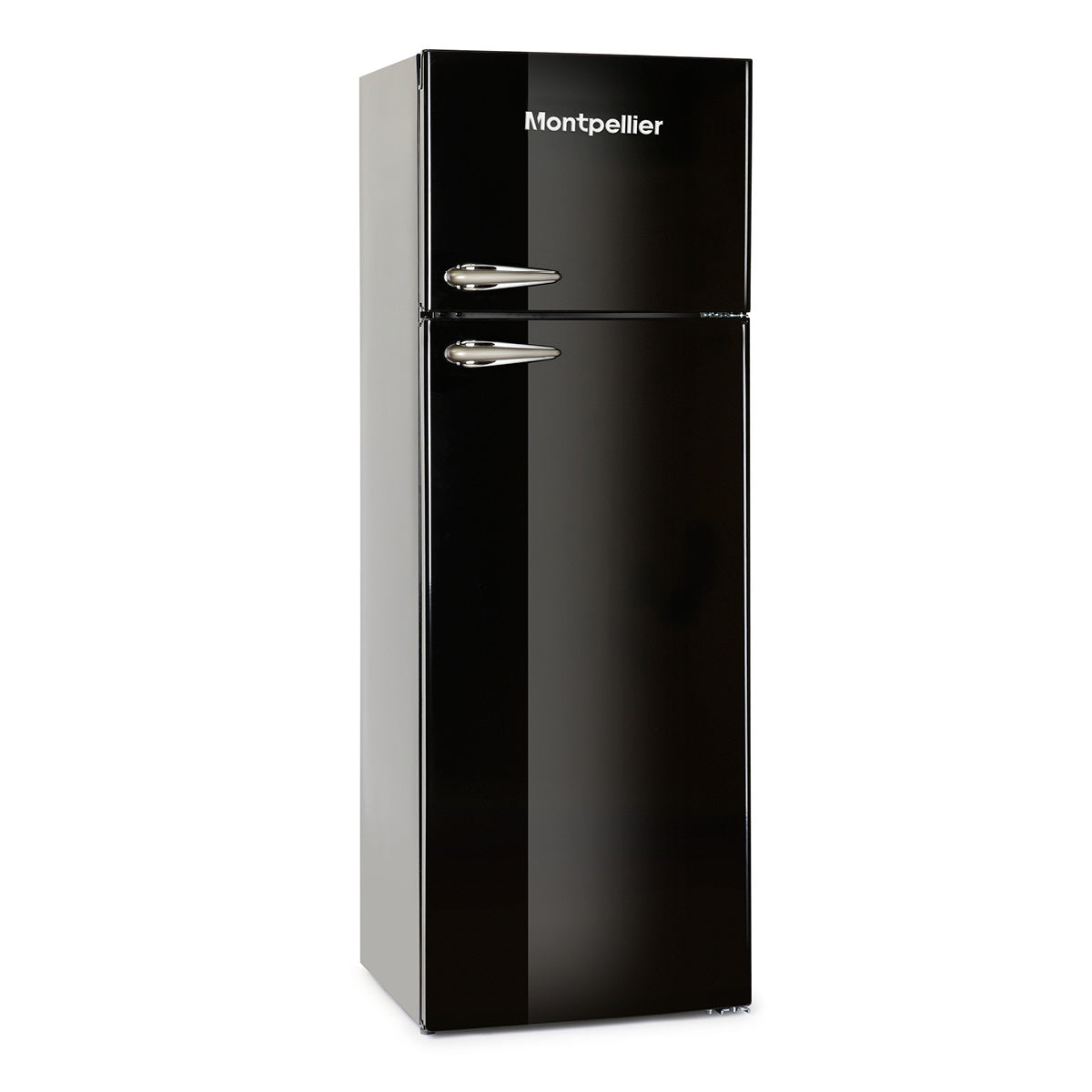 Montpellier MAB346K RETRO TOP MOUNT FRIDGE FREEZER IN BLACK