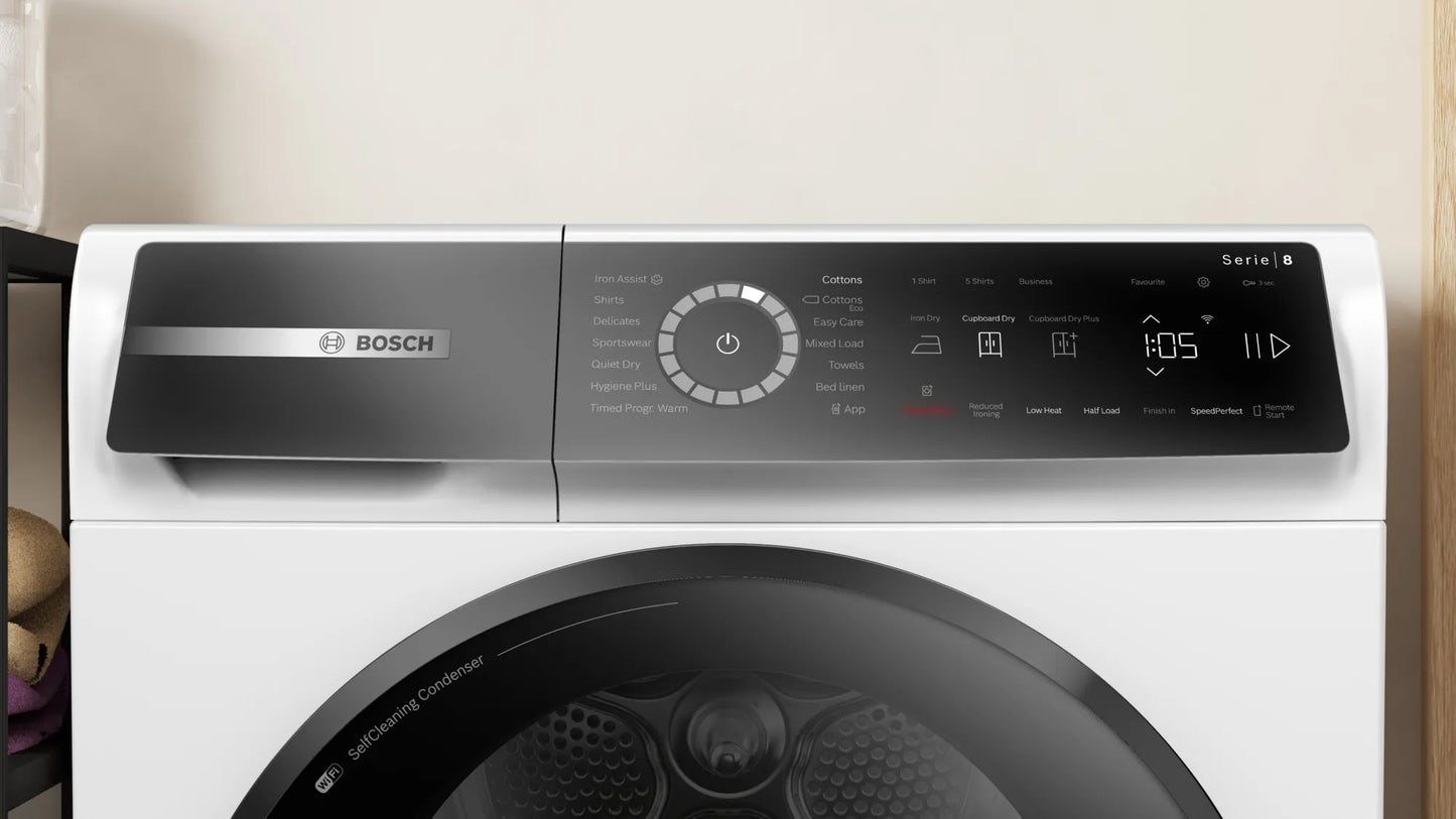 Bosch WQB246C9GB WHITE SERIES 8 HEAT PUMP TUMBLE DRYER