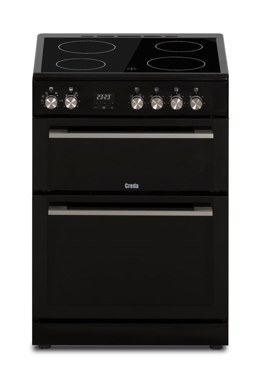Creda C60CDOBL CREDA BLACK 60CM CERAMIC COOKER WITH DOUBLE OVEN