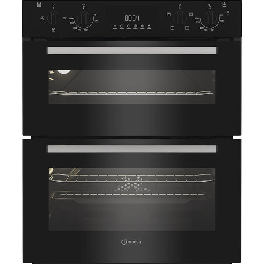 Indesit DUI10DB BLACK BUILT UNDER DOUBLE OVEN