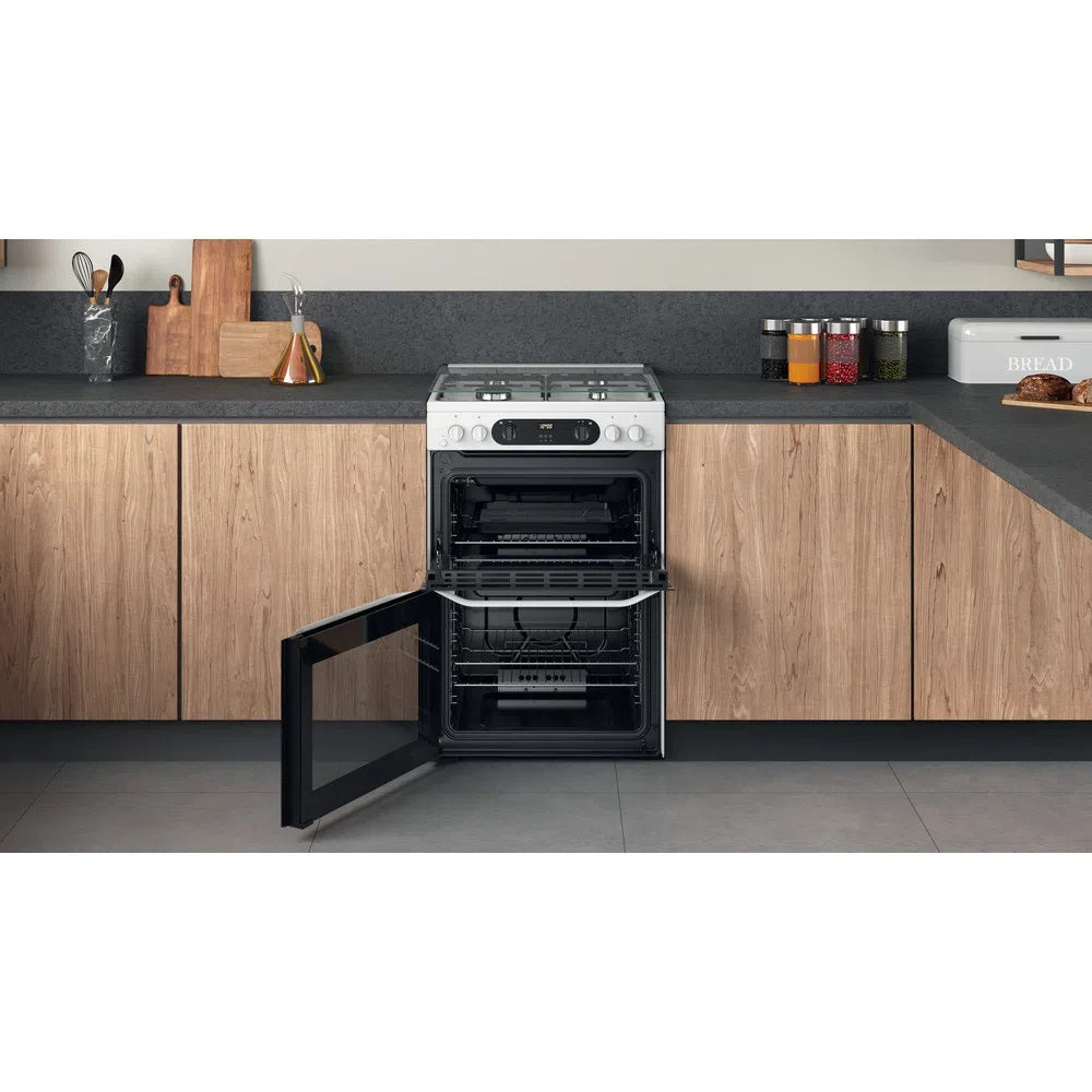 Hotpoint HDM67G0CCW  WHITE DOUBLE GAS OVEN
