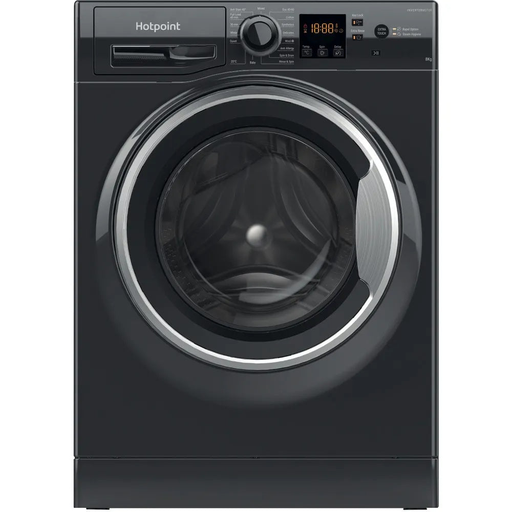 Hotpoint NSWM864CBS BLACK ANTI STAIN 8KG 1600RPM WASHING MACHINE