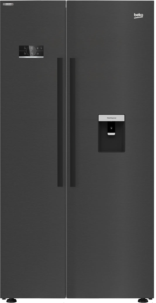 Beko ASD2341VB BLACK STEEL SIDE BY SIDE FRIDGE FREEZER WITH HARVESTFRESH