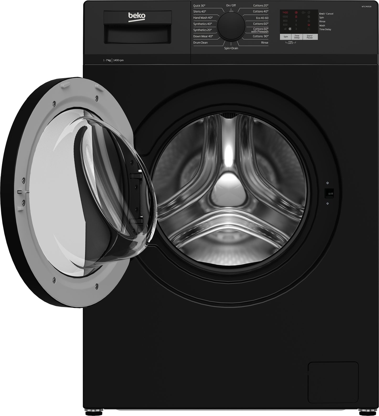 Beko WTL74051B  BLACK 7KG 1400RPM WASHING MACHINE