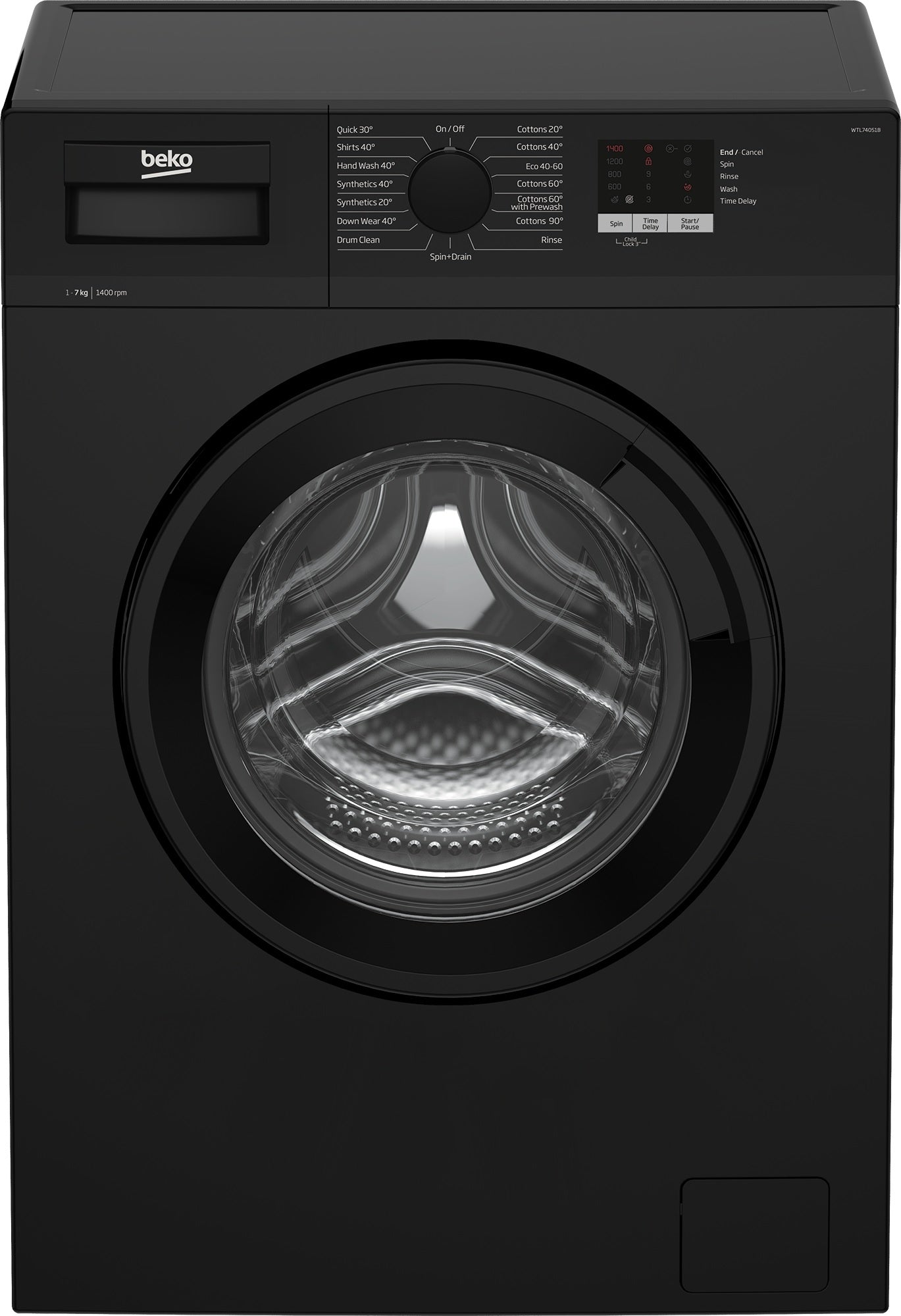 Beko WTL74051B  BLACK 7KG 1400RPM WASHING MACHINE