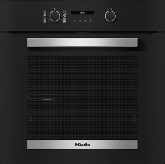 Miele H2465BP  ACTIVE OBSIDIAN BLACK WITH STAINLESS STEEL SINGLE PYROLYTIC OVEN