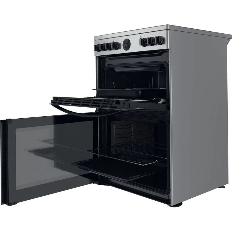 Indesit ID67V9HCX  INOX COOKER WITH DOUBLE OVEN AND CERAMIC HOB