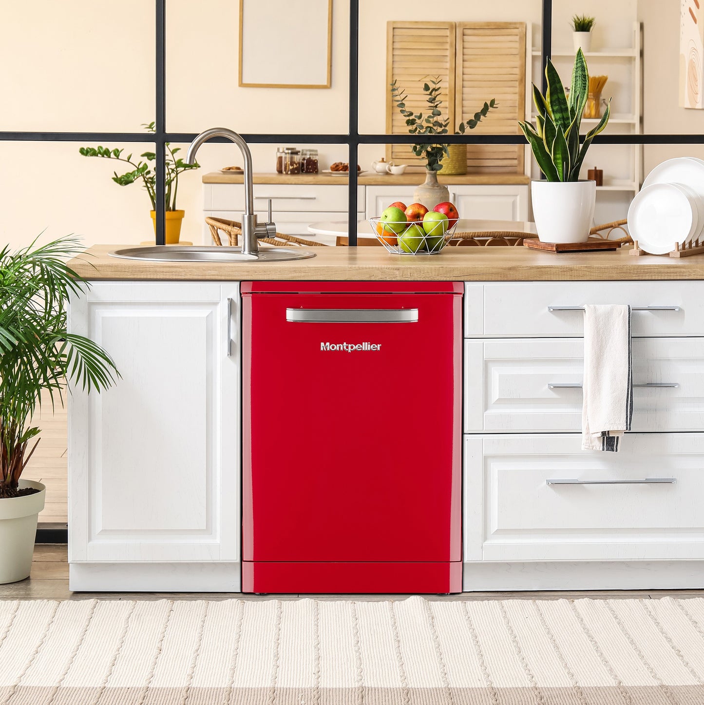 Montpellier MAB1353R RED RETRO 60CM DISHWASHER