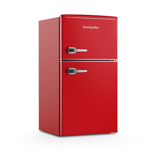 Montpellier MAB2035ER  RED UNDERCOUNTER RETRO FRIDGE FREEZER