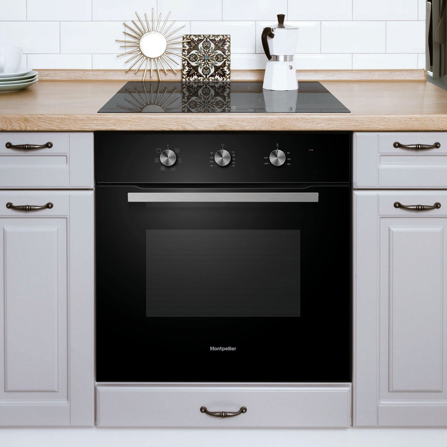 Montpellier MINDPACK  BLACK OVEN AND INDUCTION HOB PACK