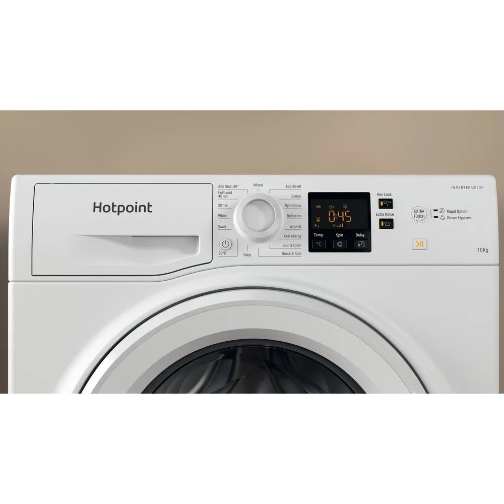 Hotpoint NSWM1046W  WHITE ANTI-STAIN 10KG 1400RPM WASHING MACHINE
