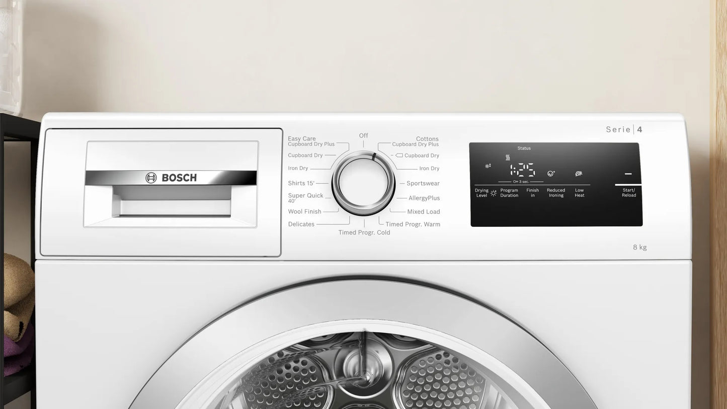 Bosch WTN83203  SERIES 4 WHITE 8KG CONDENSER TUMBLE DRYER